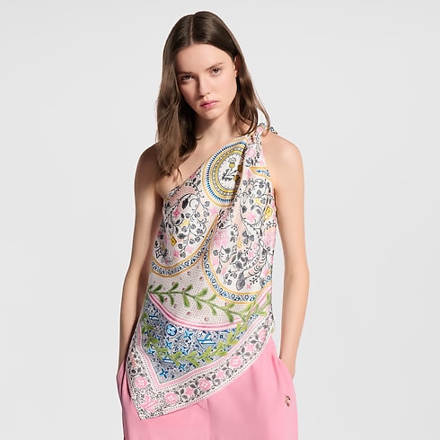 Prêt-à-Porter Hauts Flower Foulard Asymmetrical Top | Louis Vuitton ® (Zoom produit)