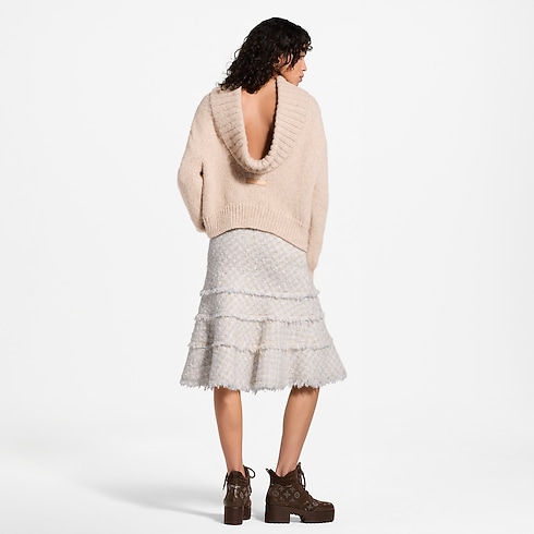 Ready-to-Wear New In Ready-to-Wear Fringe Trim Tweed Skirt | Louis Vuitton ® (Product zoom)