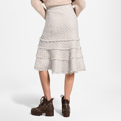 Ready-to-Wear New In Ready-to-Wear Fringe Trim Tweed Skirt | Louis Vuitton ® (Product zoom)