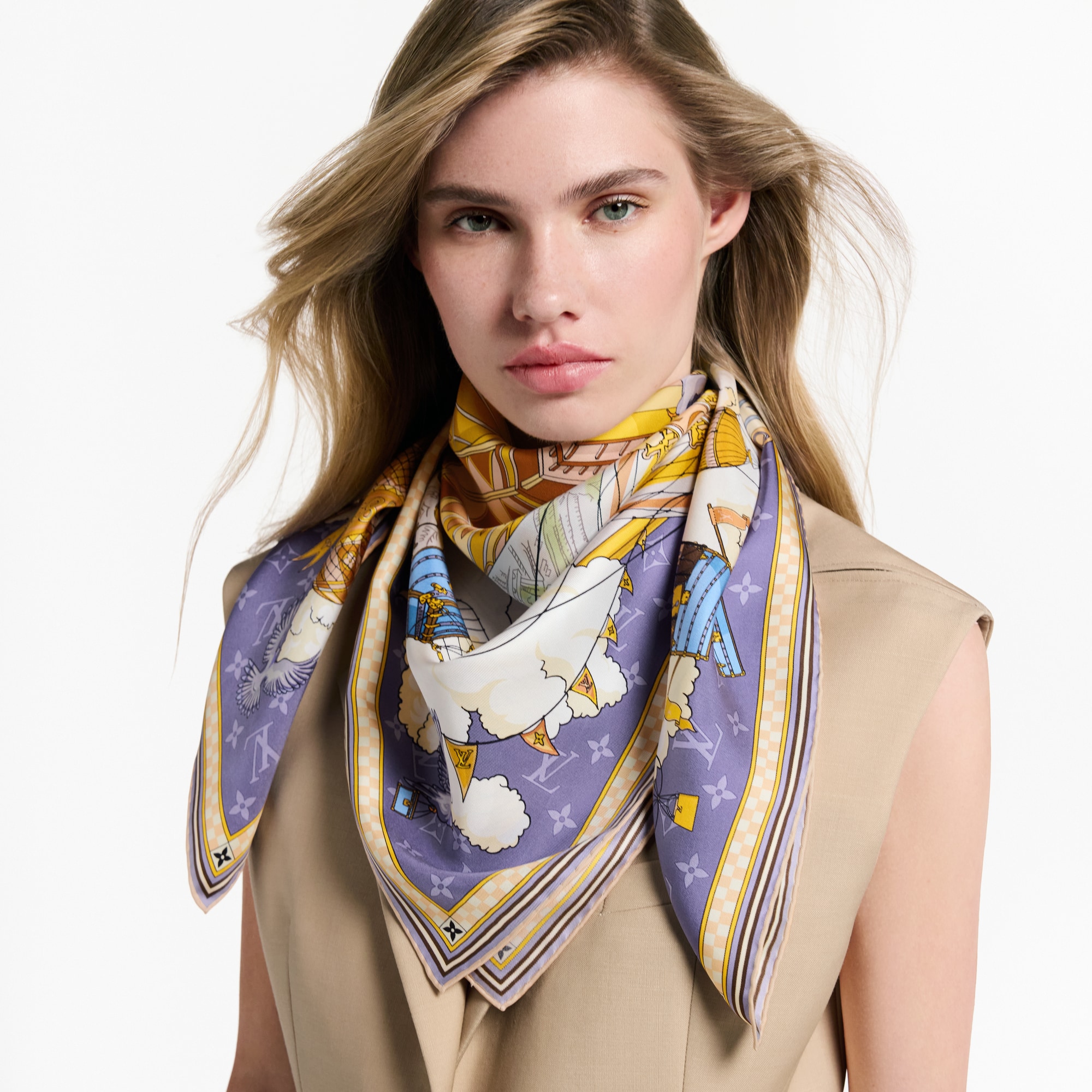 S00 Accessories Silk Squares and Bandeaus  From The Cloud Square 90 | Louis Vuitton ® (Product zoom)