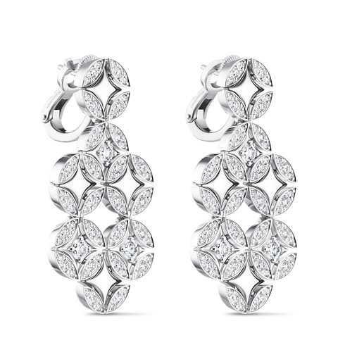 Jewelry Earrings Galaxie Earrings, White Gold and Diamonds | Louis Vuitton ® (Product zoom)