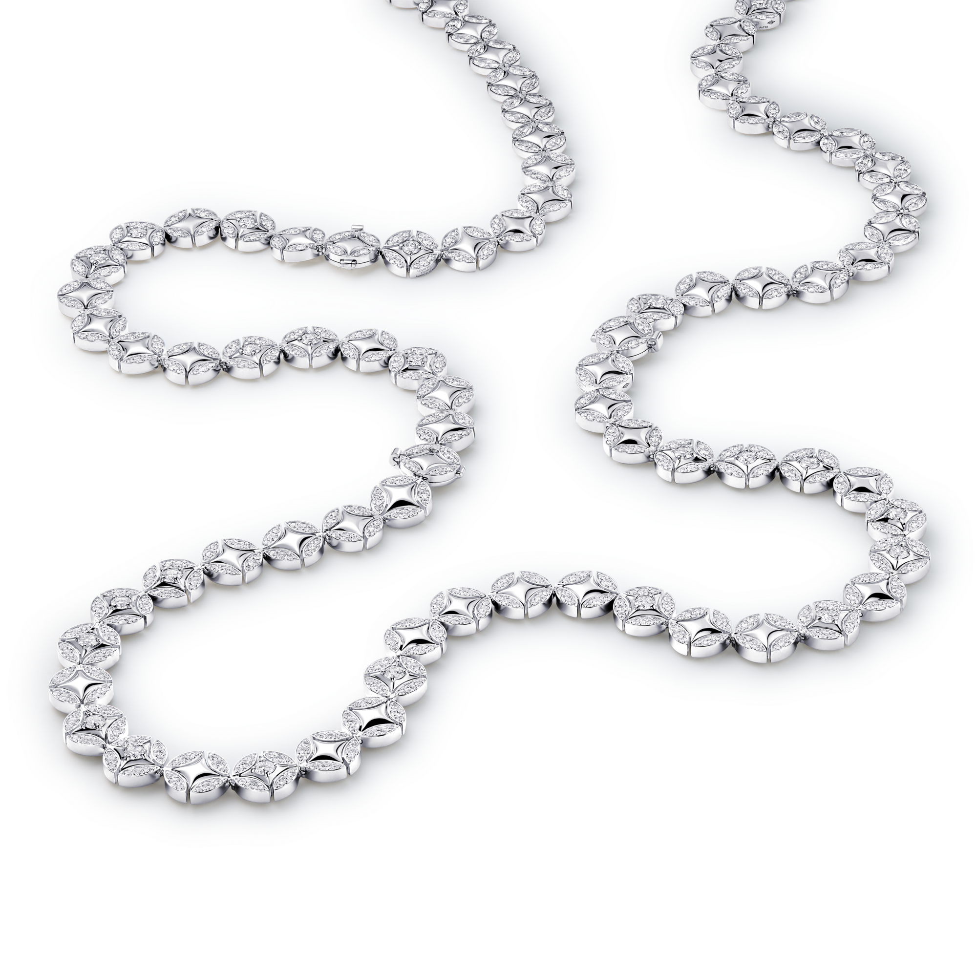  Jewelry Necklaces and Pendants Galaxie Long Necklace, White Gold and Diamonds | Louis Vuitton ® (Product zoom)