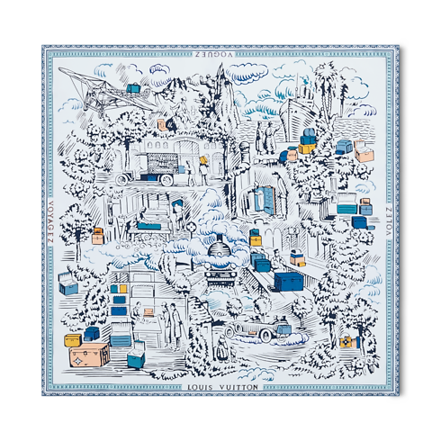 S00 Accessories Silk Squares and Bandeaus Gaston’s Travel Square 90 | Louis Vuitton ® (Product zoom)
