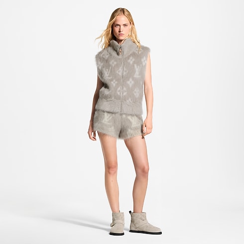 Prêt-à-Porter Maille Gilet zippé Monogram en maille brossée | Louis Vuitton ® (Zoom produit)