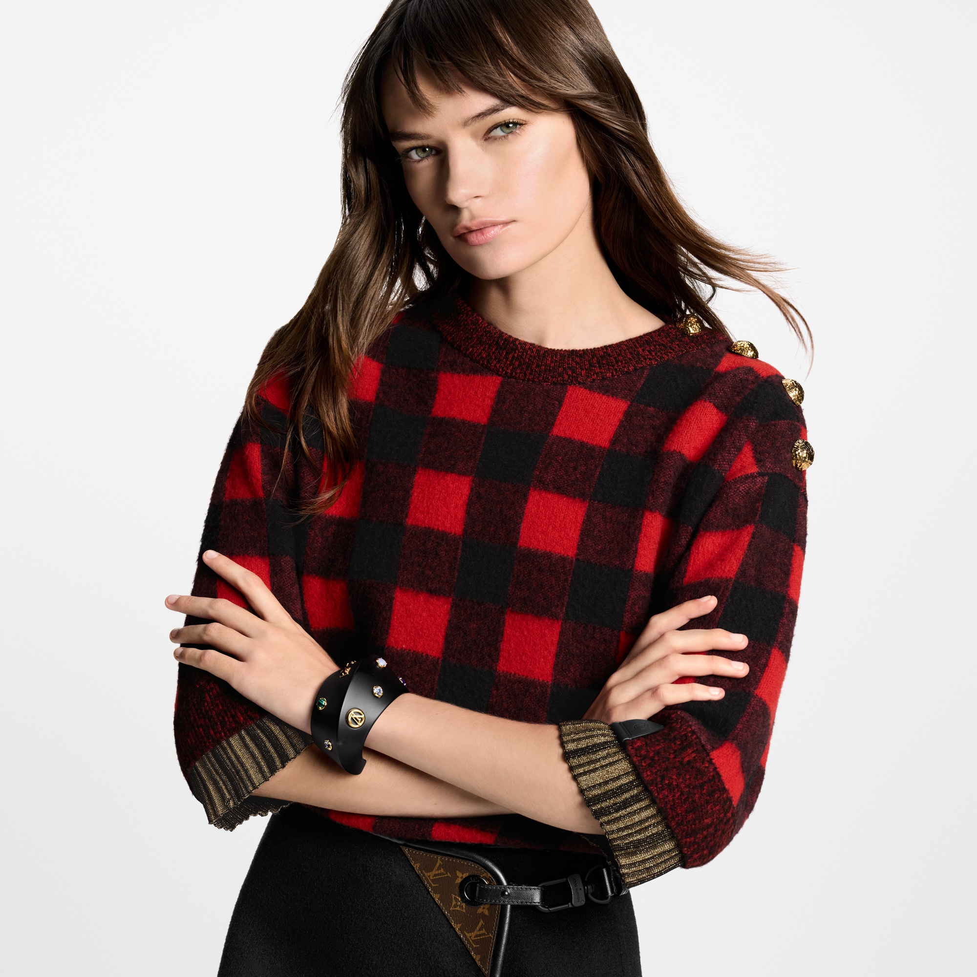  Ready-to-Wear Tops Graphic Check Knit Top | Louis Vuitton ® (Product zoom)