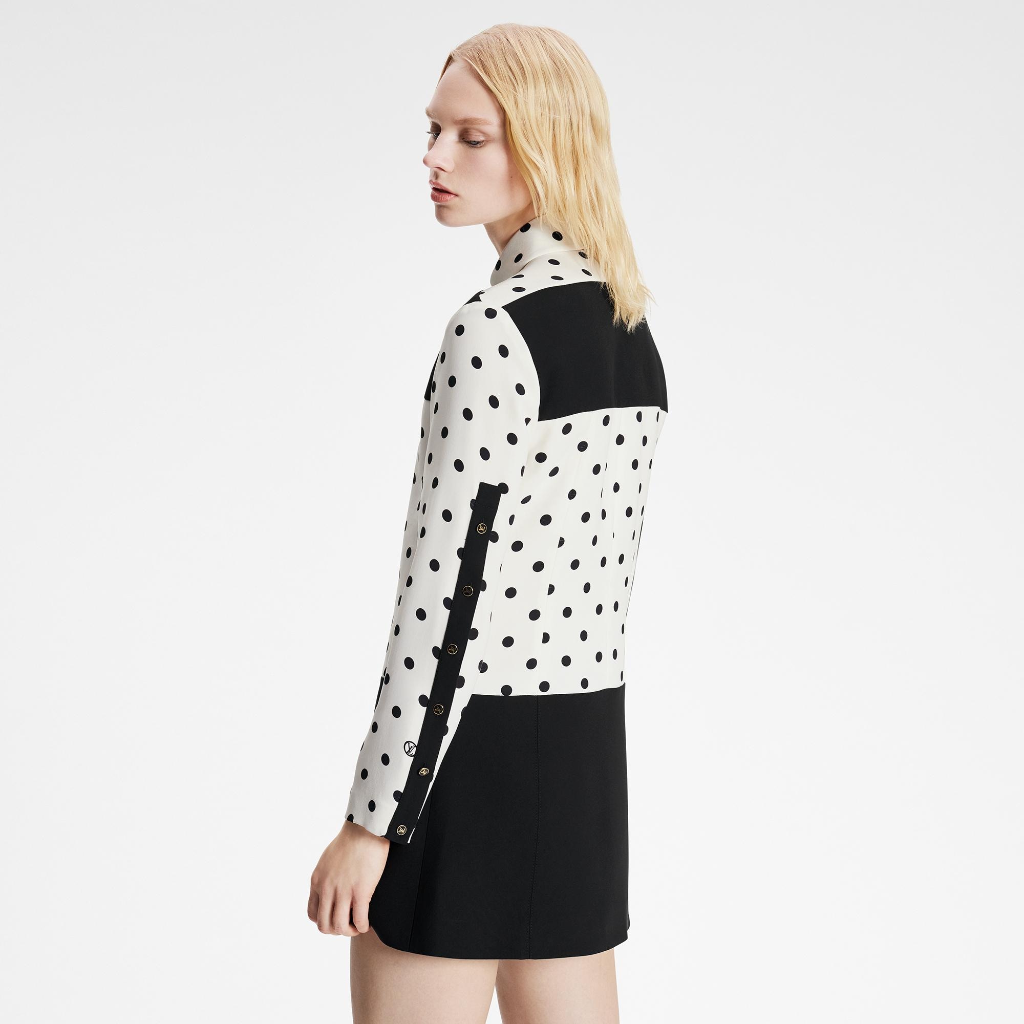  Discontinued Product Obs 1 Graphic Polka Dot Mini Shirt Dress | Louis Vuitton ® (Product zoom)