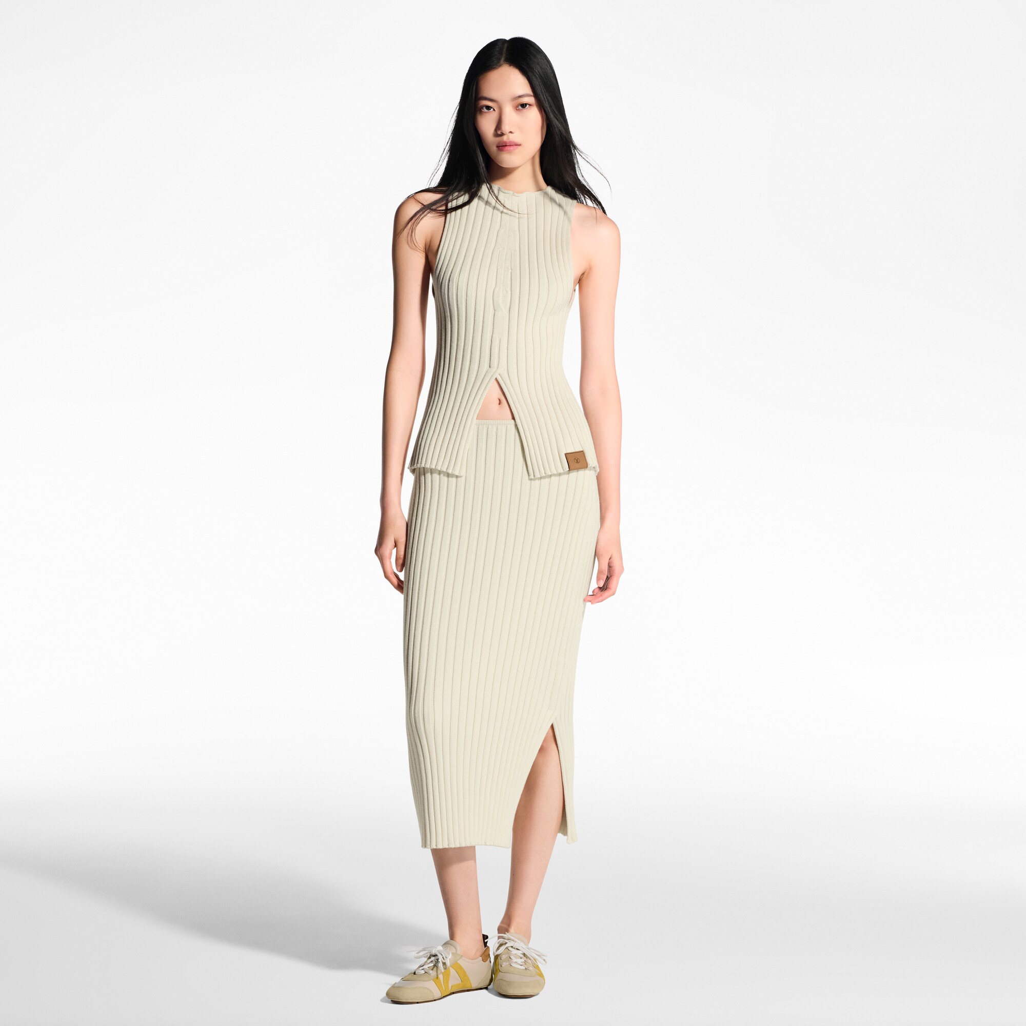  Prêt-à-Porter Hauts Haut fendu en maille côtelée | Louis Vuitton ® (Zoom produit)