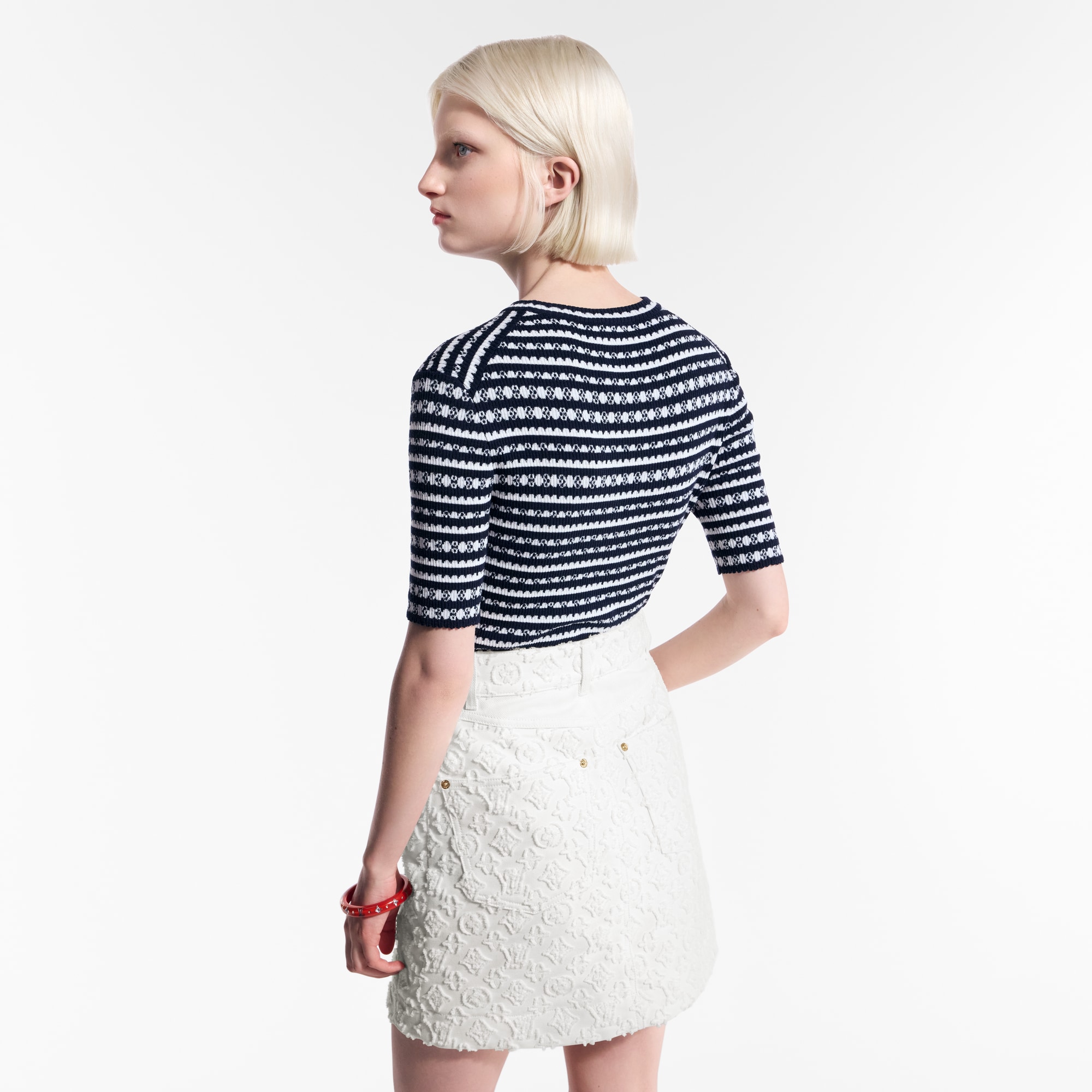  Prêt-à-Porter Hauts Haut rayé à bords festonnés | Louis Vuitton ® (Zoom produit)