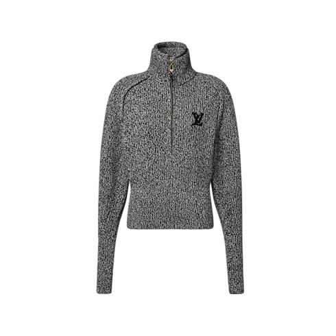 Ready-to-Wear Tops and Shirts Heathered Half-Zip Pullover | Louis Vuitton ® (Product zoom)