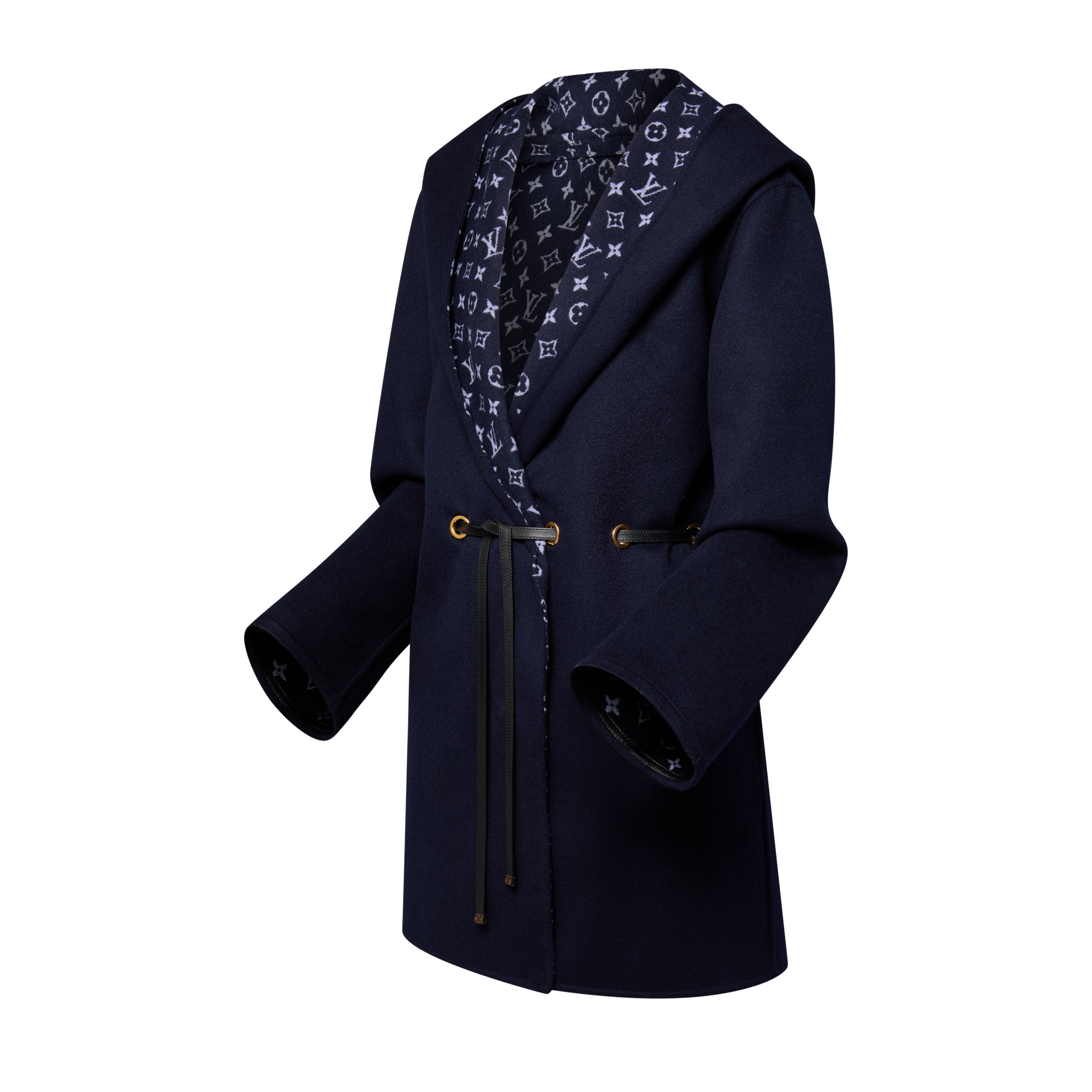  Ready-to-Wear Coats and Jackets Hooded Drawstring Wrap Coat | Louis Vuitton ® (Product zoom)