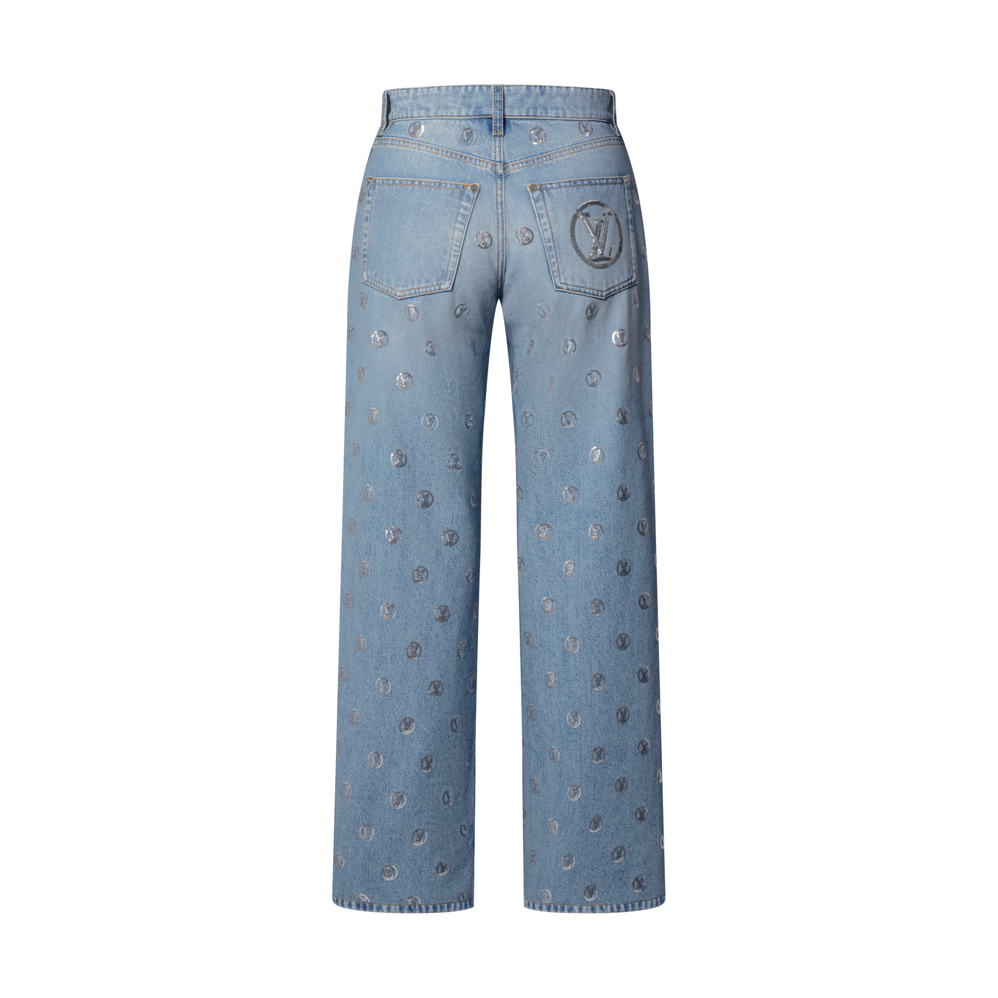  Prêt-à-Porter Pantalons Jean bootcut à signatures en sequins | Louis Vuitton ® (Zoom produit)
