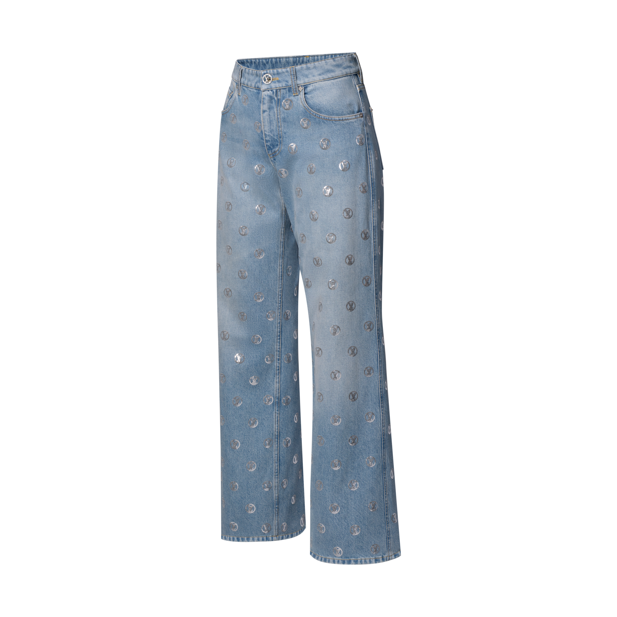 Prêt-à-Porter Pantalons Jean bootcut à signatures en sequins | Louis Vuitton ® (Zoom produit)