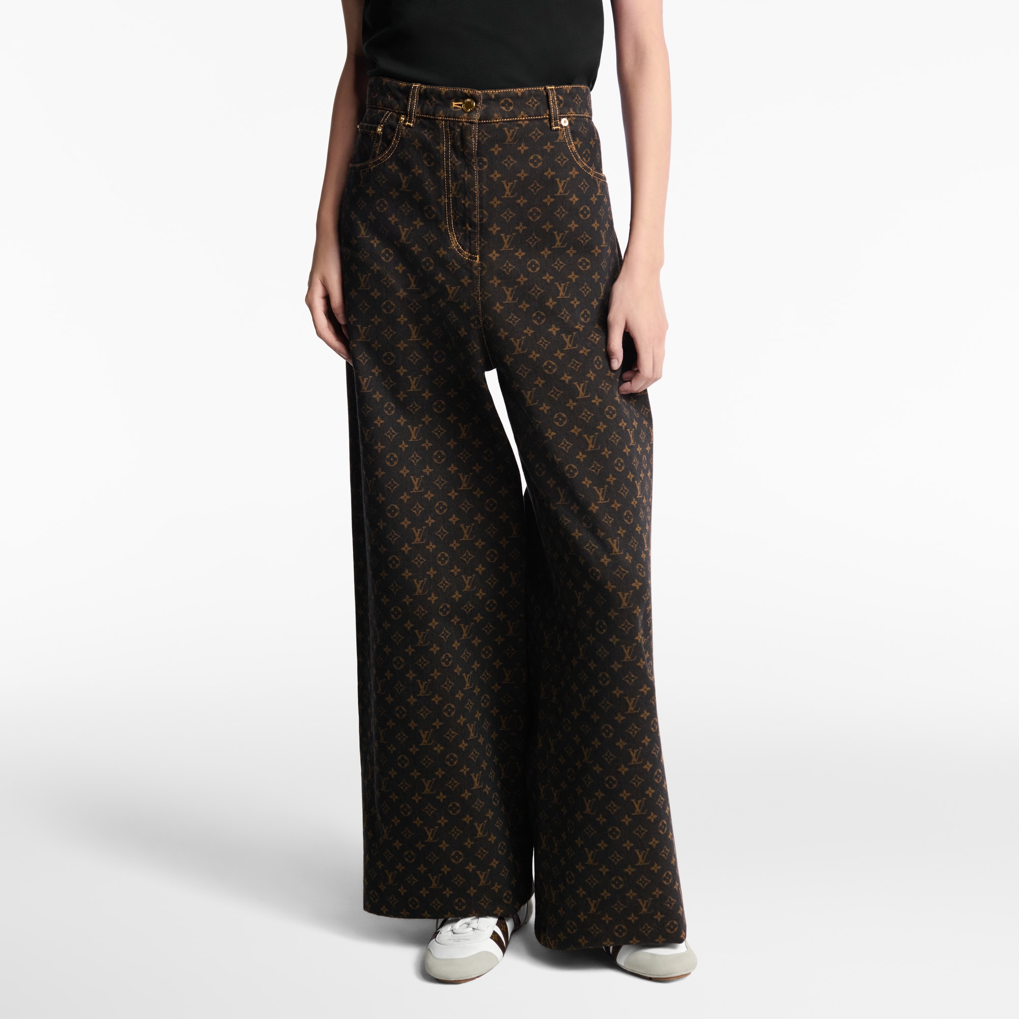  Prêt-à-Porter Pantalons Jean droit à motif Monogram | Louis Vuitton ® (Zoom produit)