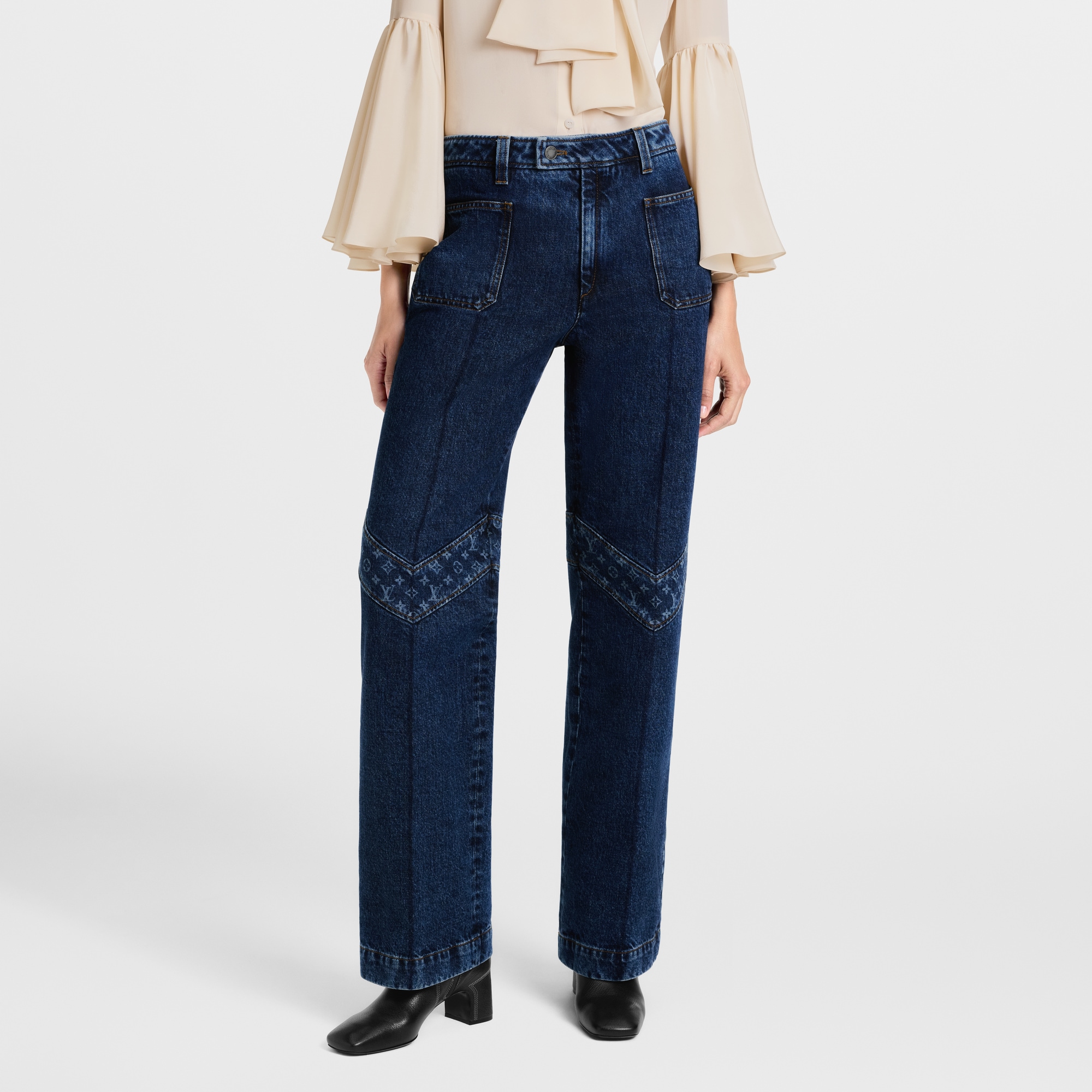  Prêt-à-Porter Pantalons Jean en denim brut à détails Monogram | Louis Vuitton ® (Zoom produit)
