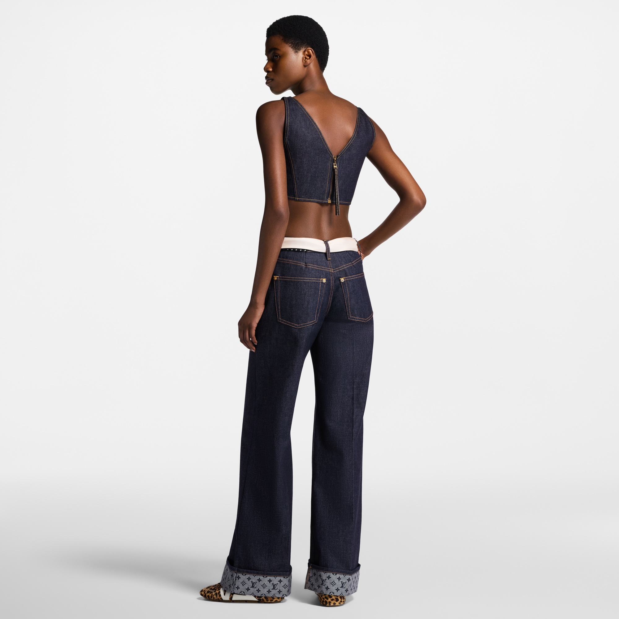  Prêt-à-Porter Pantalons Jean évasé à ourlets | Louis Vuitton ® (Zoom produit)