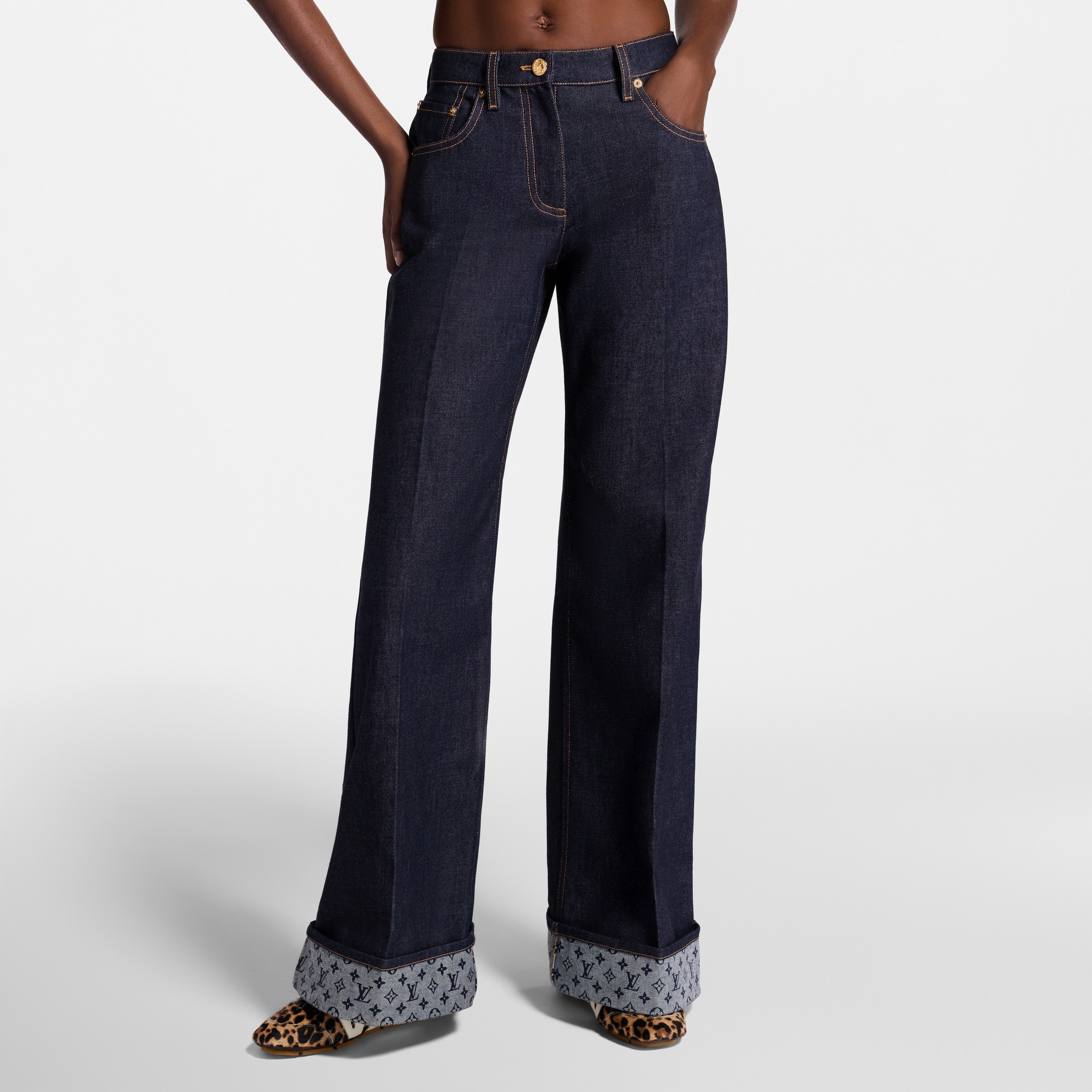  Prêt-à-Porter Pantalons Jean évasé à ourlets | Louis Vuitton ® (Zoom produit)