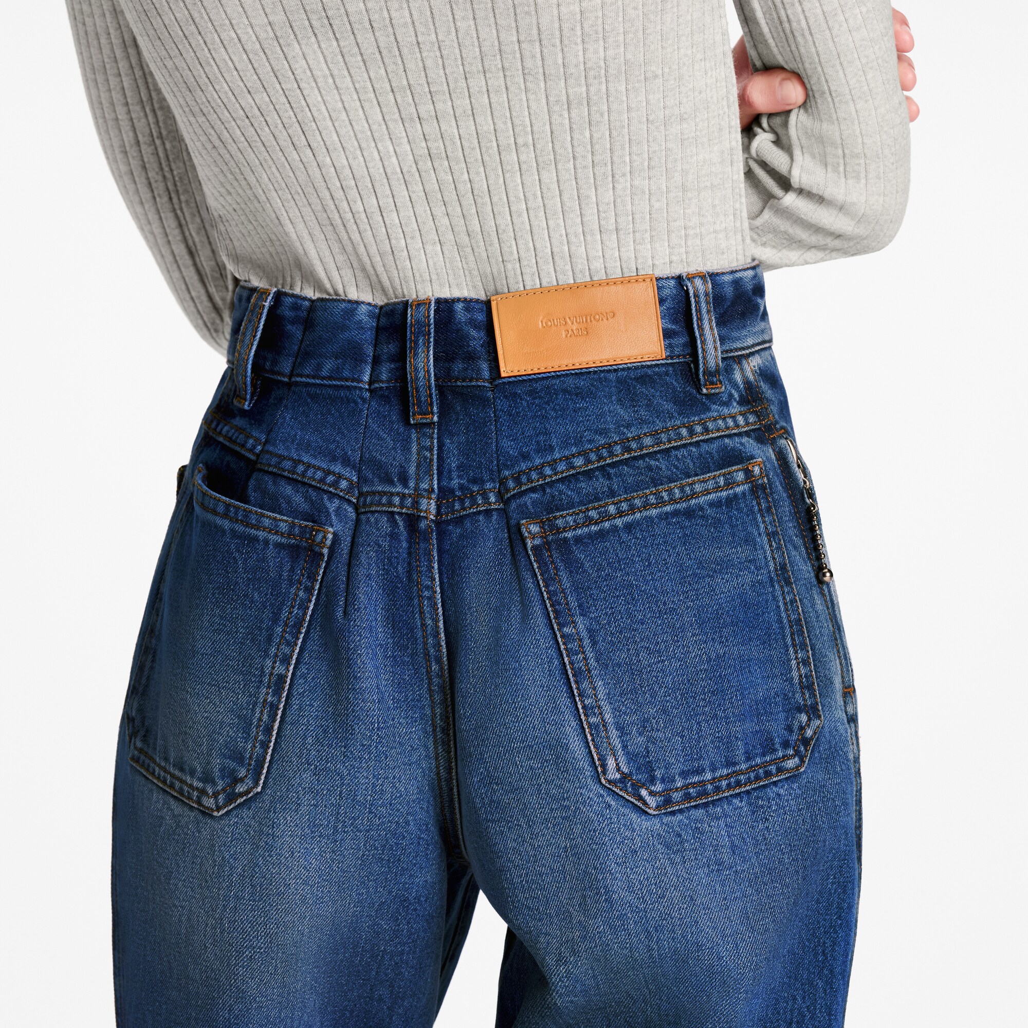  Prêt-à-Porter Pantalons Jean évasé à poches plaquées | Louis Vuitton ® (Zoom produit)
