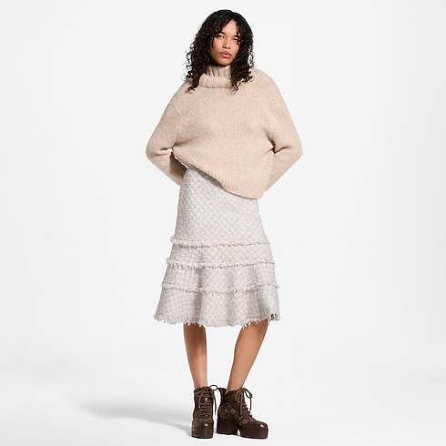 Prêt-à-Porter Nouveautes Pret-a-Porter Jupe en tweed avec bord à franges | Louis Vuitton ® (Zoom produit)