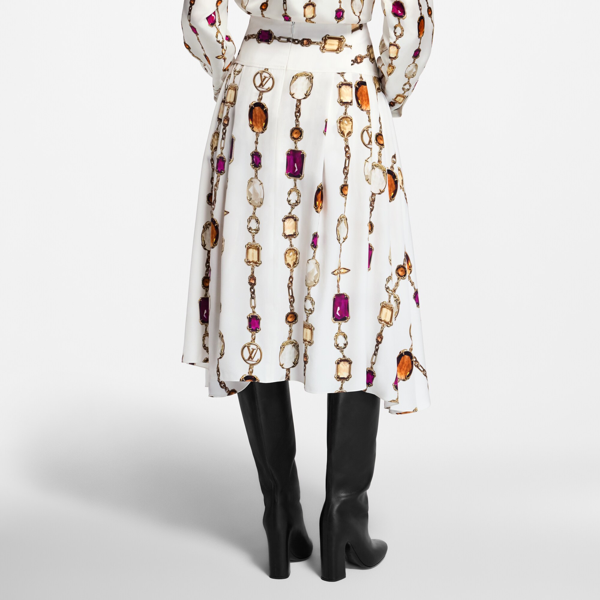  Prêt-à-Porter Jupes et Shorts Jupe midi à imprimé collier | Louis Vuitton ® (Zoom produit)