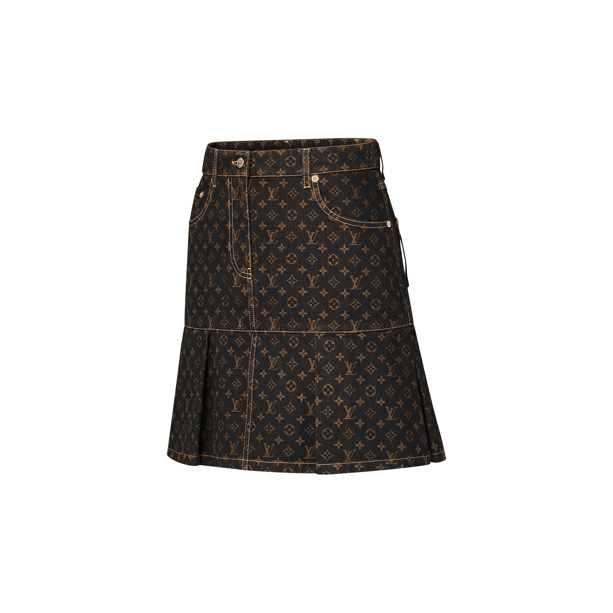 Prêt-à-Porter Jupes et Shorts Jupe plissée en denim Monogram | Louis Vuitton ® (Zoom produit)