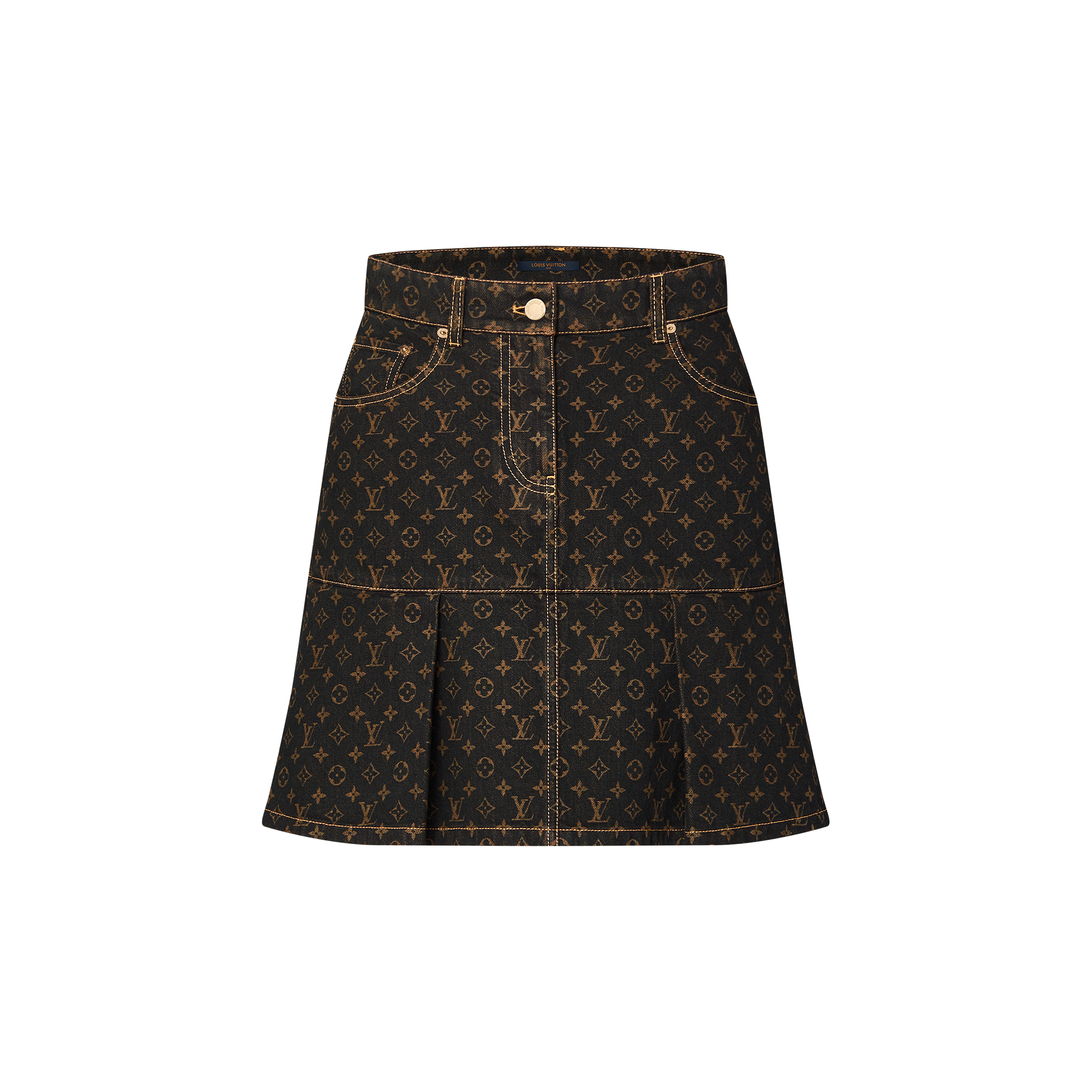  Prêt-à-Porter Jupes et Shorts Jupe plissée en denim Monogram | Louis Vuitton ® (Zoom produit)