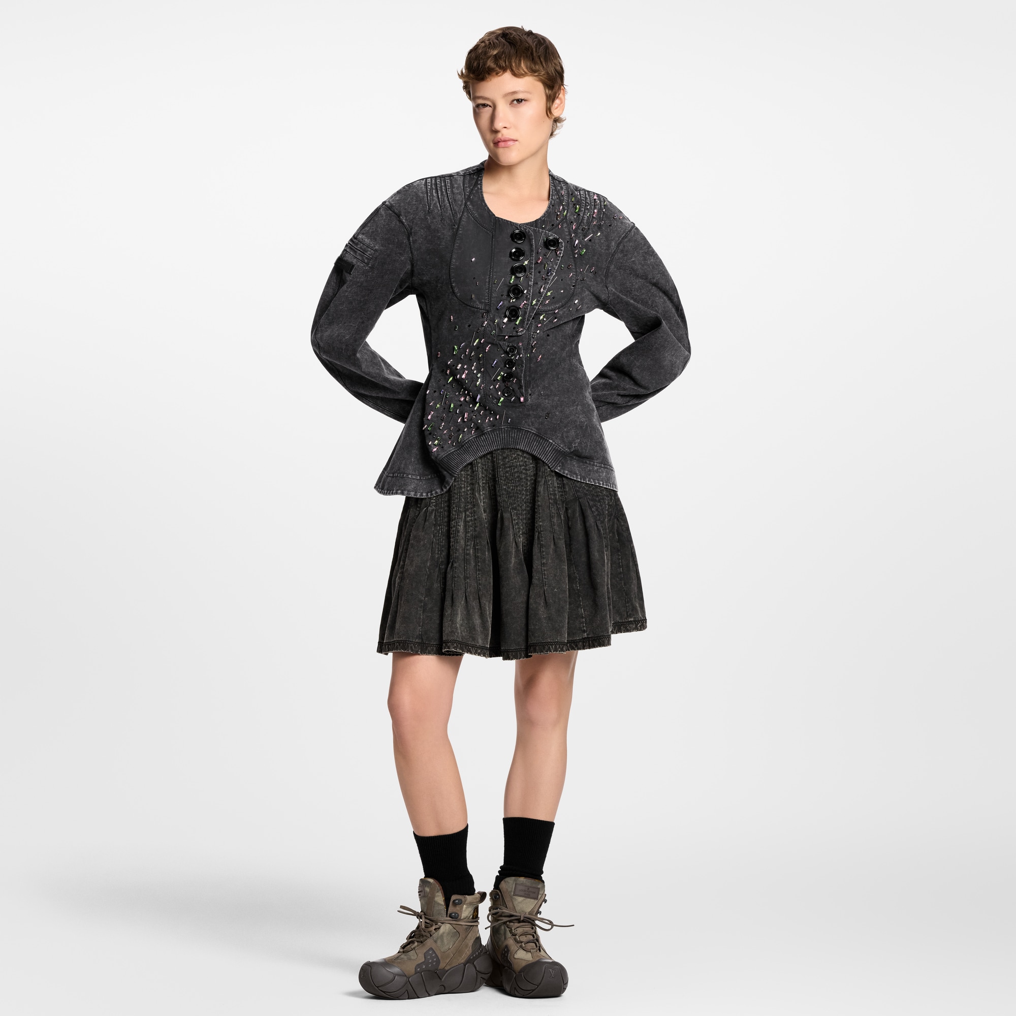  Prêt-à-Porter Jupes et Shorts Jupe plissée en jersey | Louis Vuitton ® (Zoom produit)