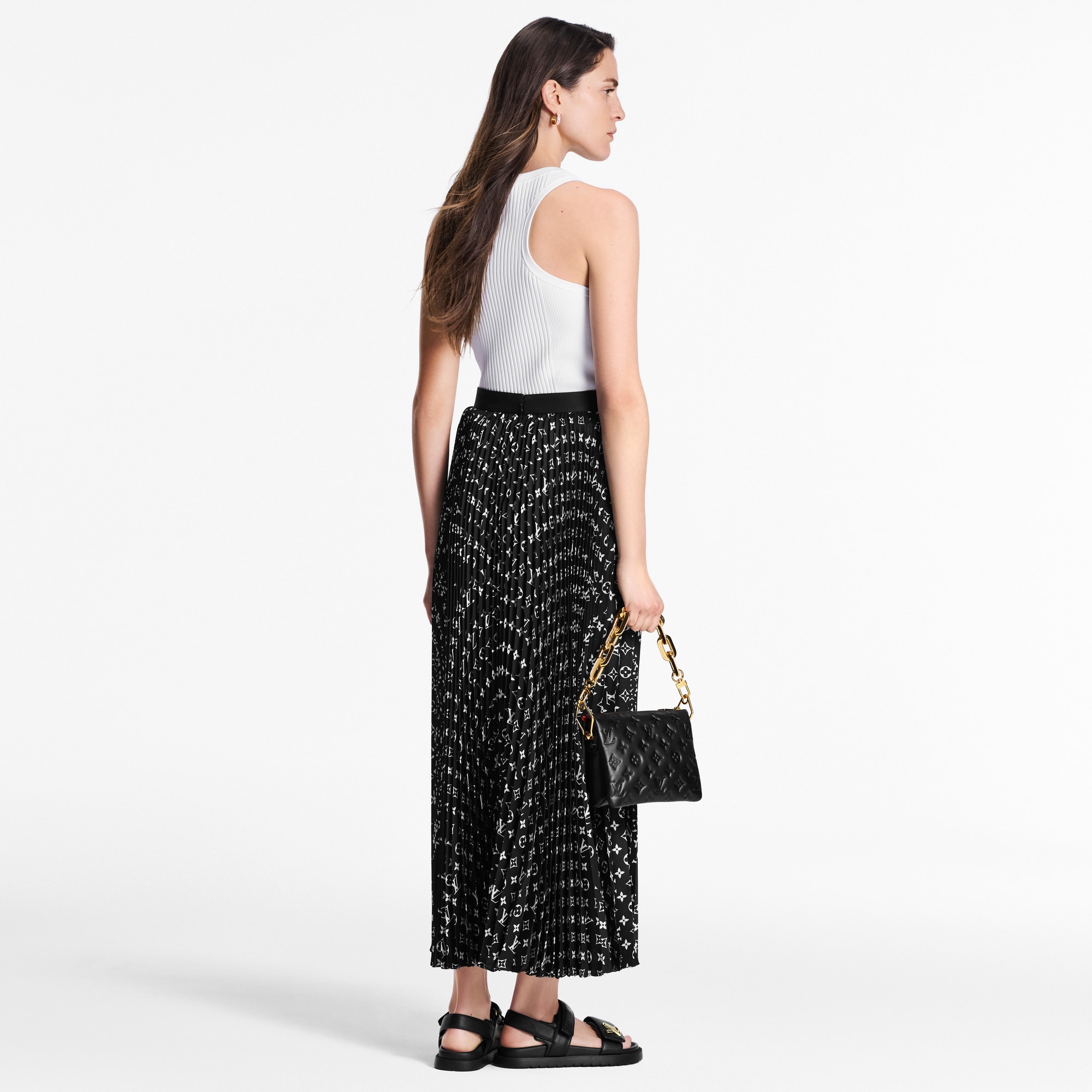  Prêt-à-Porter Jupes et Shorts Jupe plissée Monogram à rayures | Louis Vuitton ® (Zoom produit)