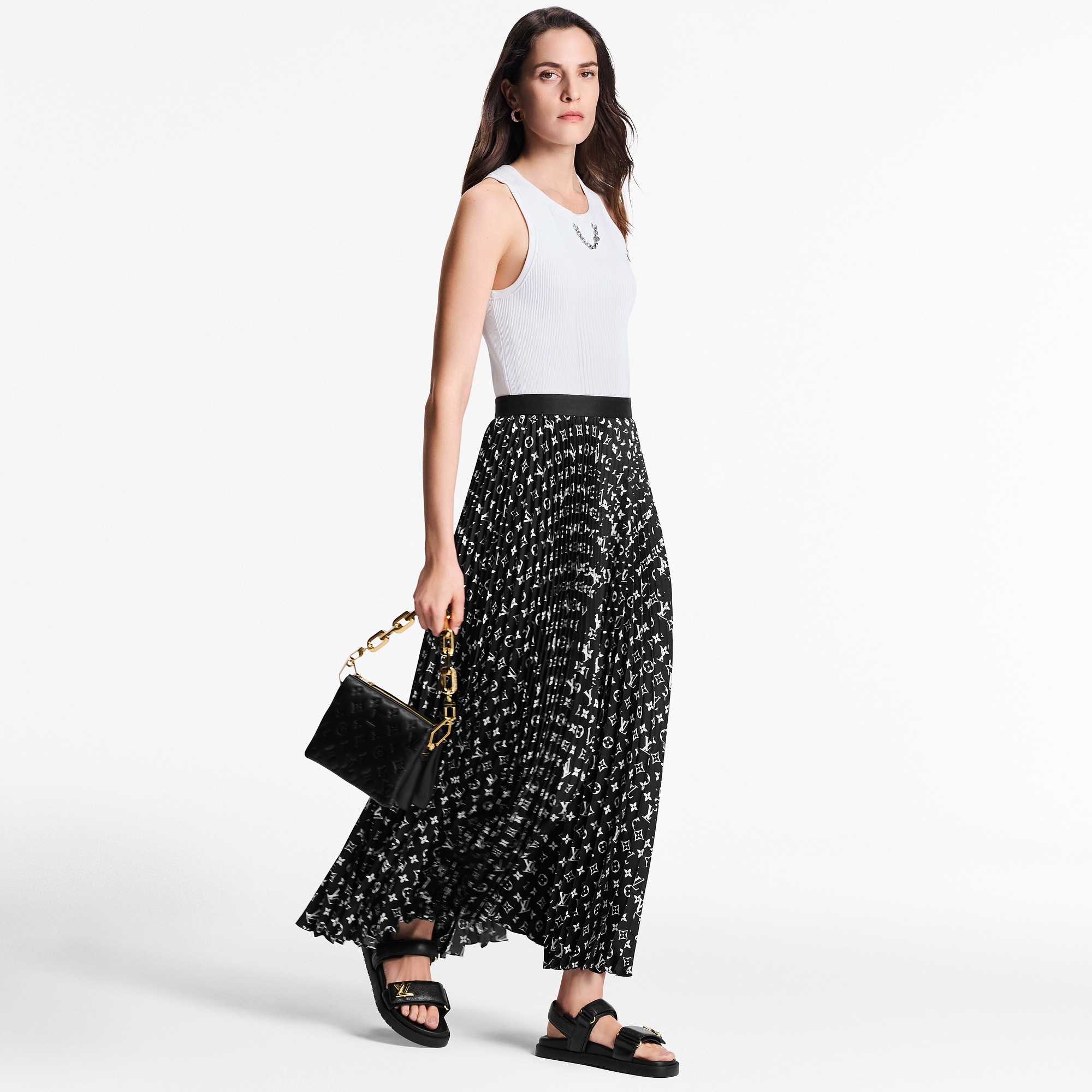  Prêt-à-Porter Jupes et Shorts Jupe plissée Monogram à rayures | Louis Vuitton ® (Zoom produit)