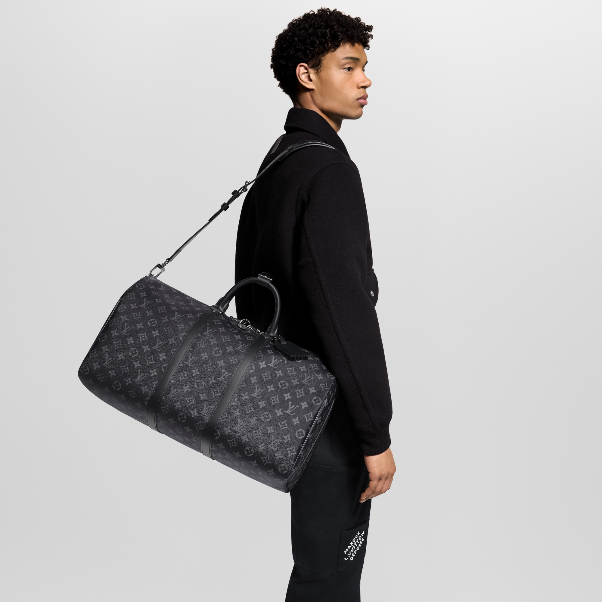 Monogram Eclipse Canvas Personalization Travel Personalization Keepall Bandoulière 50 Mon Monogram | Louis Vuitton ® (Product zoom)