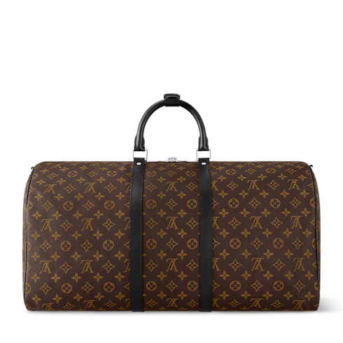 Monogram Macassar Personalization Leather Goods } Keepall Bandoulière 55 | Louis Vuitton ® (Zoom produit)