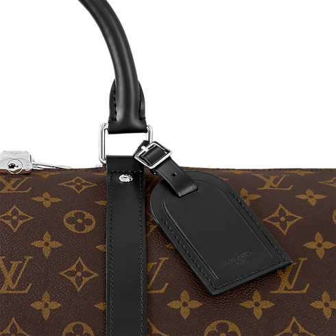 Monogram Macassar Personalization Leather Goods } Keepall Bandoulière 55 | Louis Vuitton ® (Zoom produit)