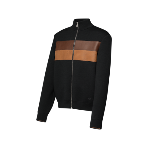 Ready-to-Wear All Ready-to-Wear Knit Blouson With Leather Bands | Louis Vuitton ® (Product zoom)