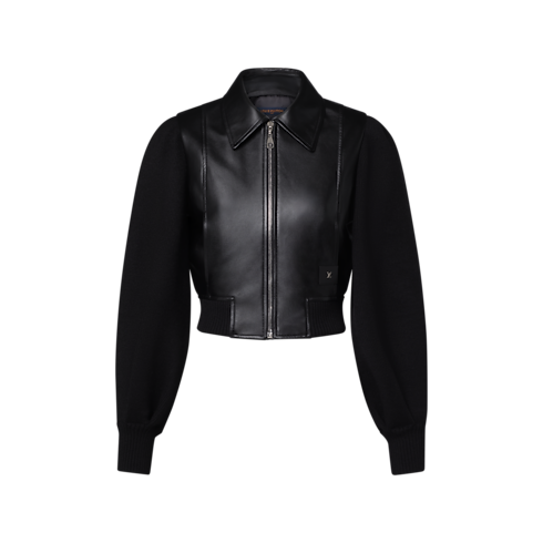 Ready-to-Wear Coats and Jackets Knit Sleeve Leather Jacket | Louis Vuitton ® (Product zoom)