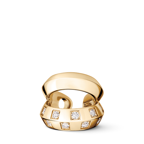 Categories Earrings Le Damier de Louis Vuitton Double Earcuff, Yellow Gold and Diamonds | Louis Vuitton ® (Product zoom)