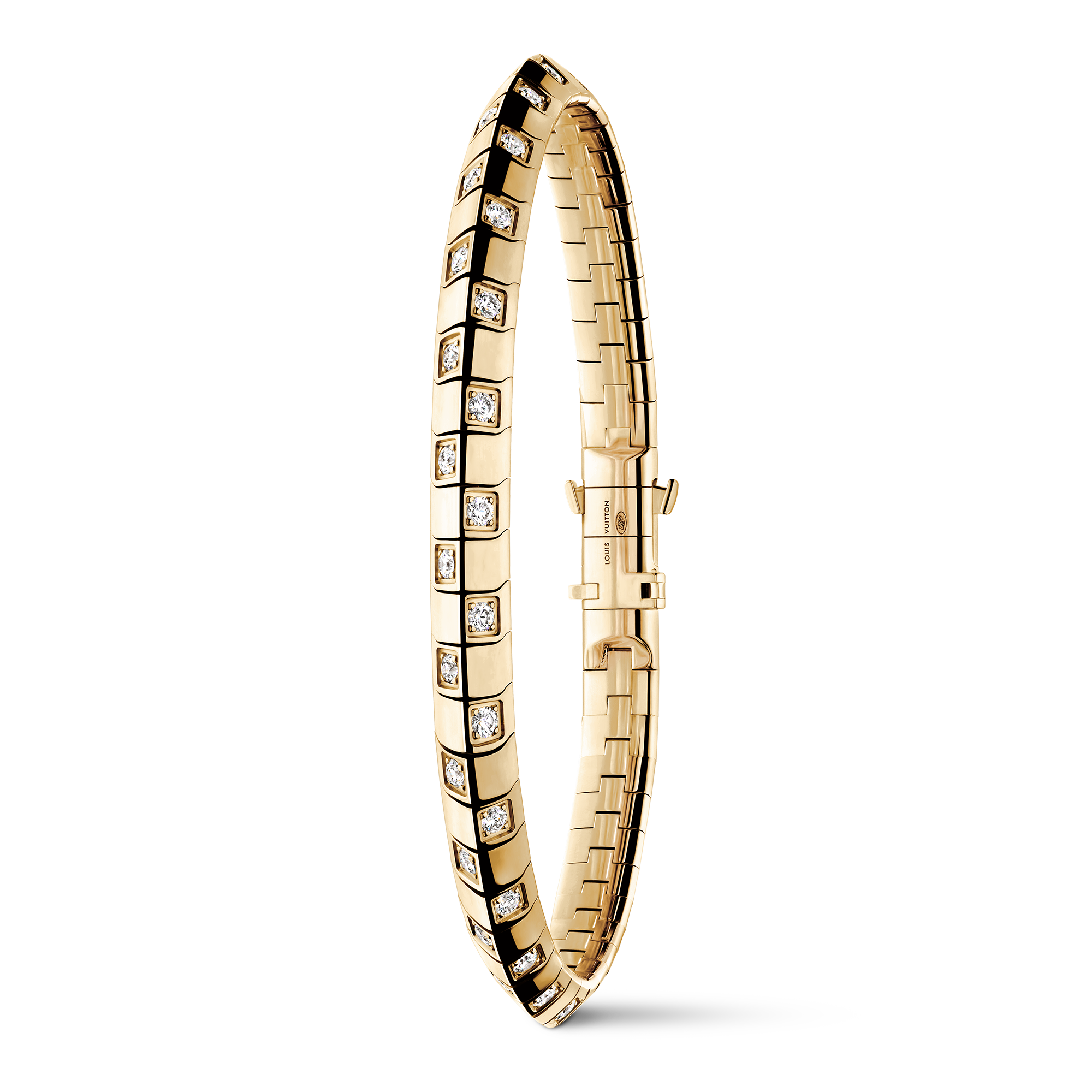  Categories Bracelets Le Damier de Louis Vuitton Medium Bracelet, Yellow Gold and Diamonds | Louis Vuitton ® (Product zoom)