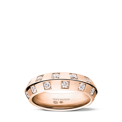 Jewelry Rings Le Damier de Louis Vuitton Small Ring, Rose Gold and Diamonds | Louis Vuitton ®