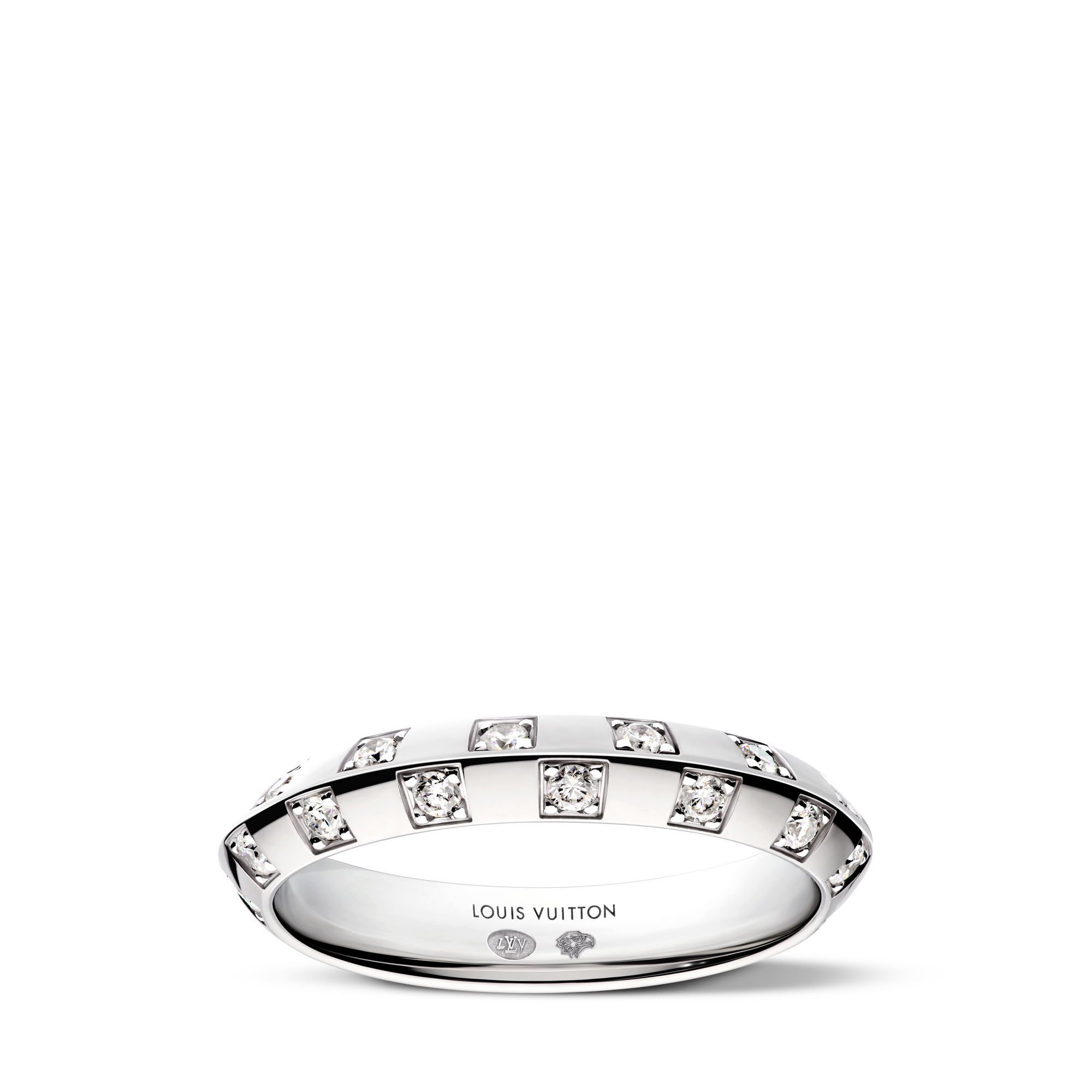  Jewelry Rings Le Damier de Louis Vuitton Small Ring, White Gold and Diamonds | Louis Vuitton ® (Product zoom)