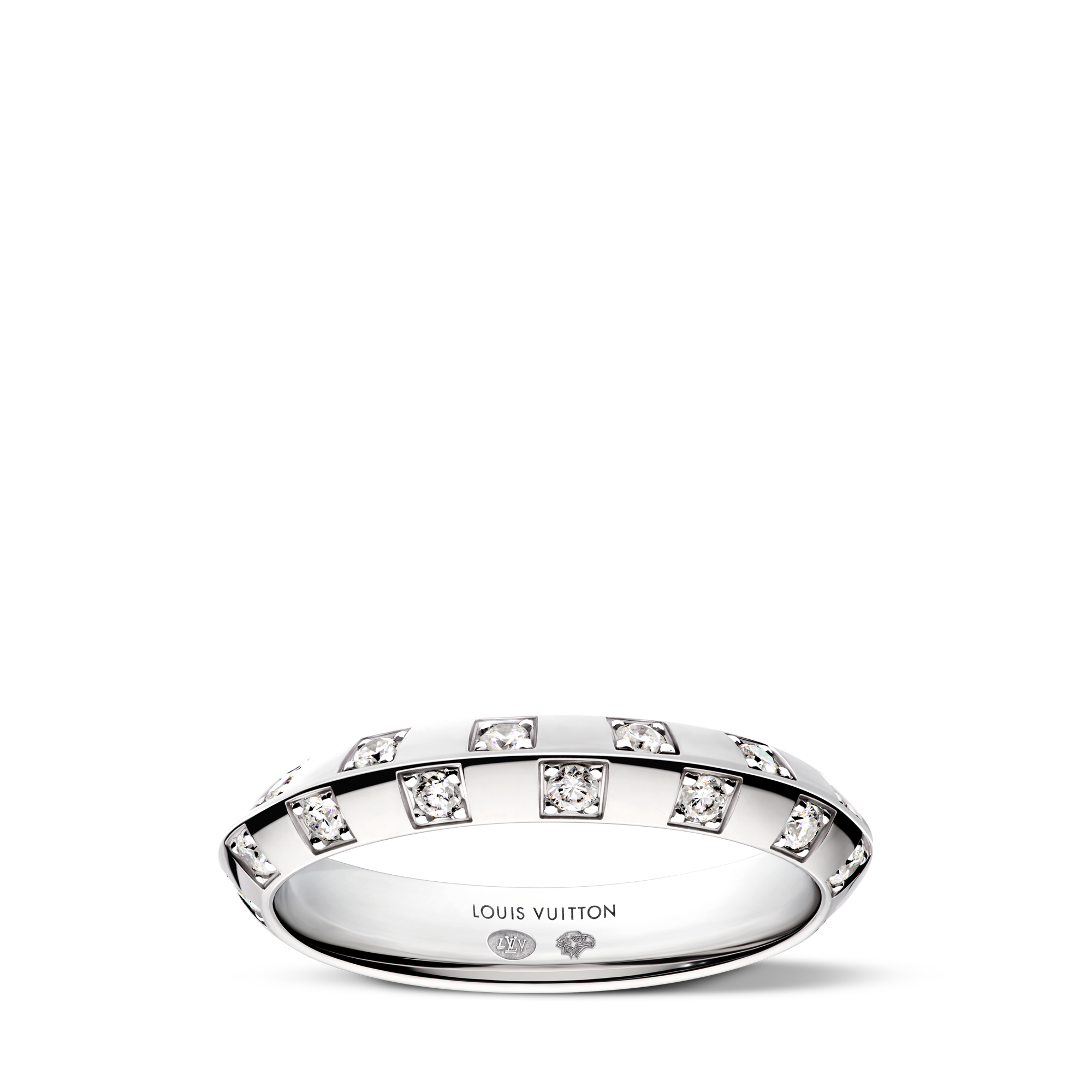  Jewelry Rings Le Damier de Louis Vuitton Small Ring, White Gold and Diamonds | Louis Vuitton ® (Product zoom)