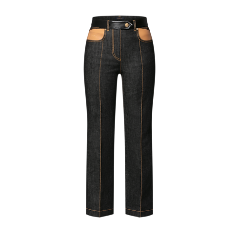 Ready-to-Wear Pants Leather Accent Jeans | Louis Vuitton ® (Product zoom)