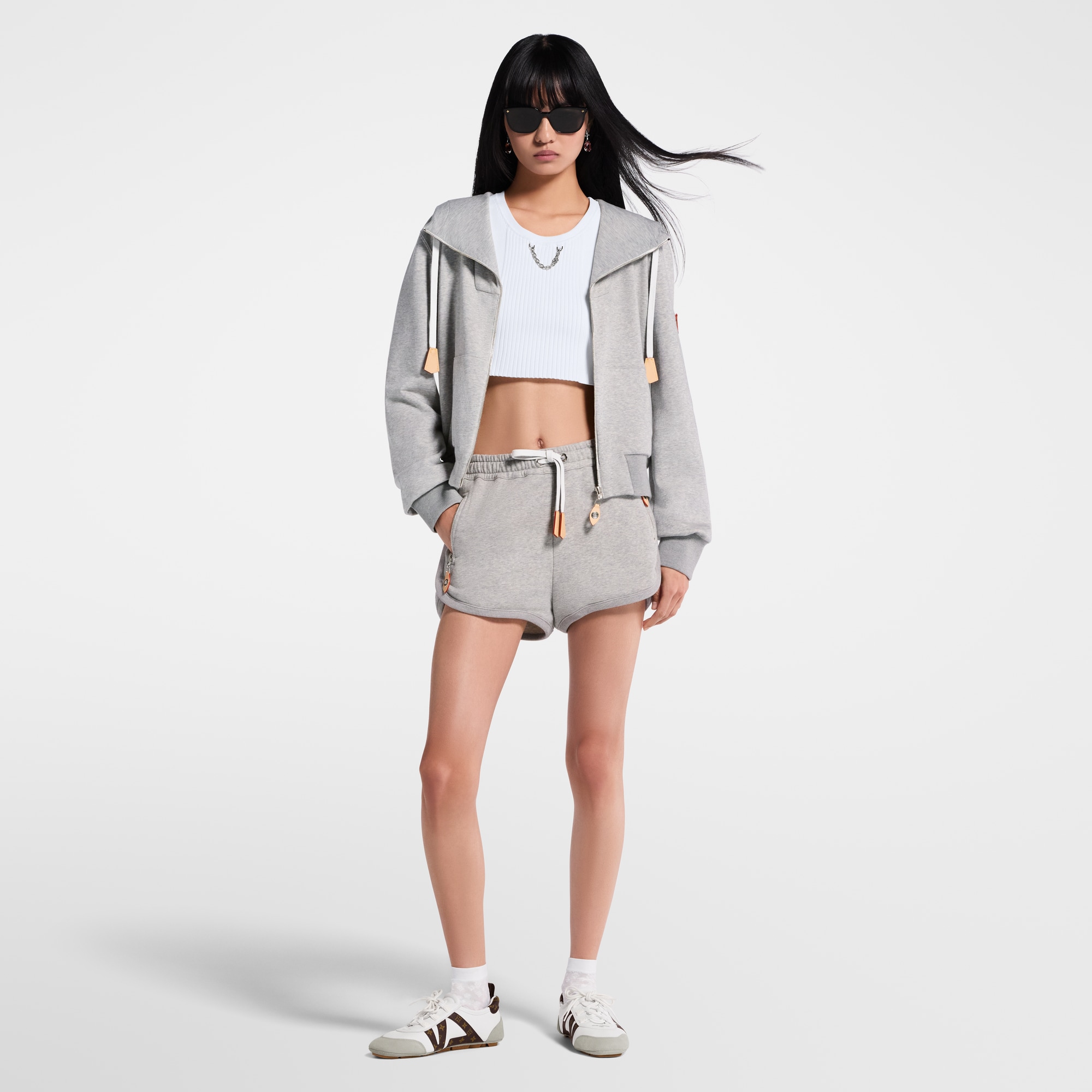  Ready-to-Wear Skirts and Shorts Leather Accent Jogging Shorts | Louis Vuitton ® (Product zoom)