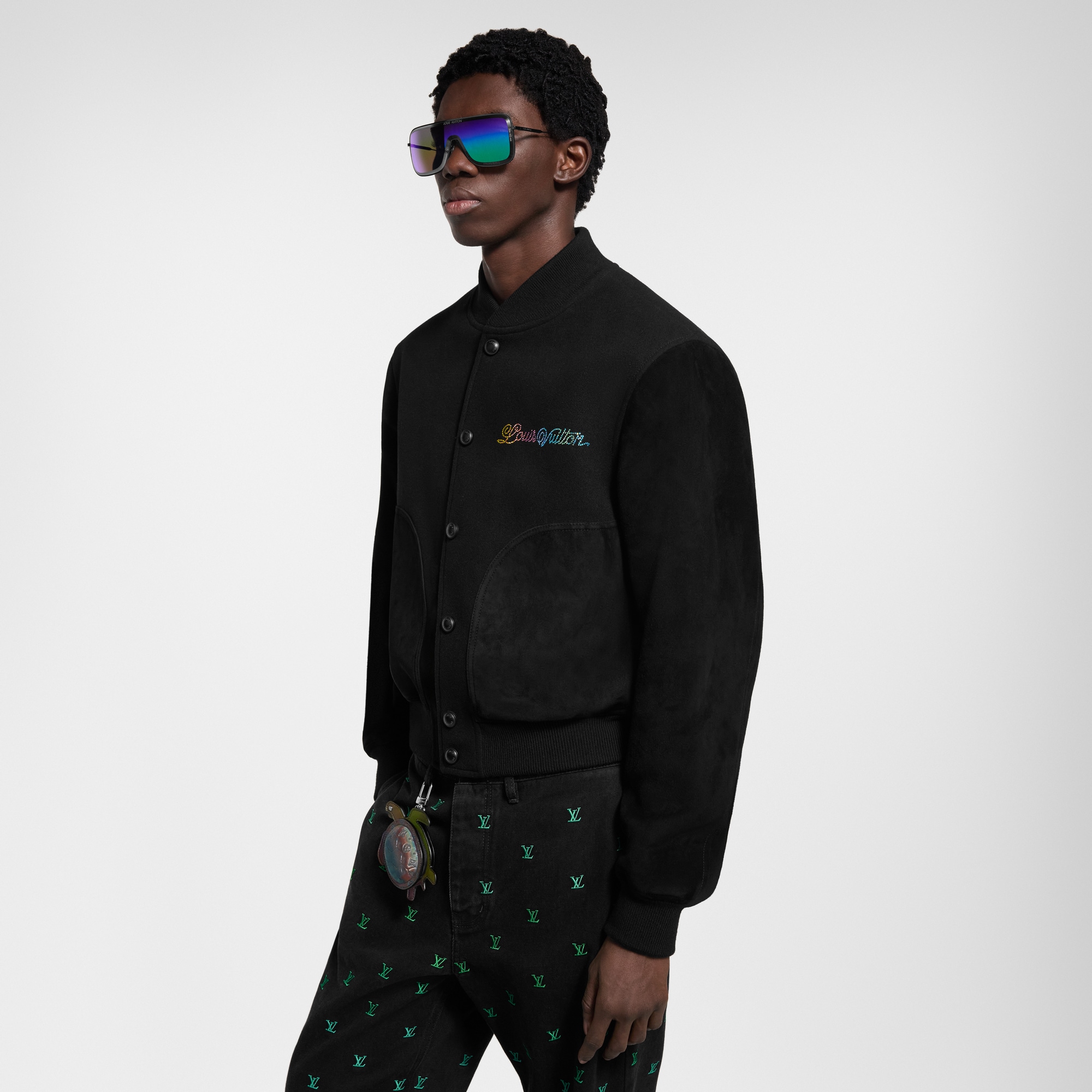  Ready-to-Wear Coats and Outerwear Leather Mix Varsity Blouson | Louis Vuitton ® (Product zoom)