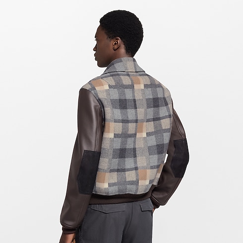 Ready-to-Wear Coats and Outerwear Leather Mix Varsity Jacket | Louis Vuitton ® (Product zoom)