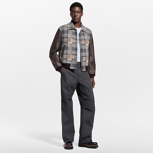 Ready-to-Wear Coats and Outerwear Leather Mix Varsity Jacket | Louis Vuitton ® (Product zoom)