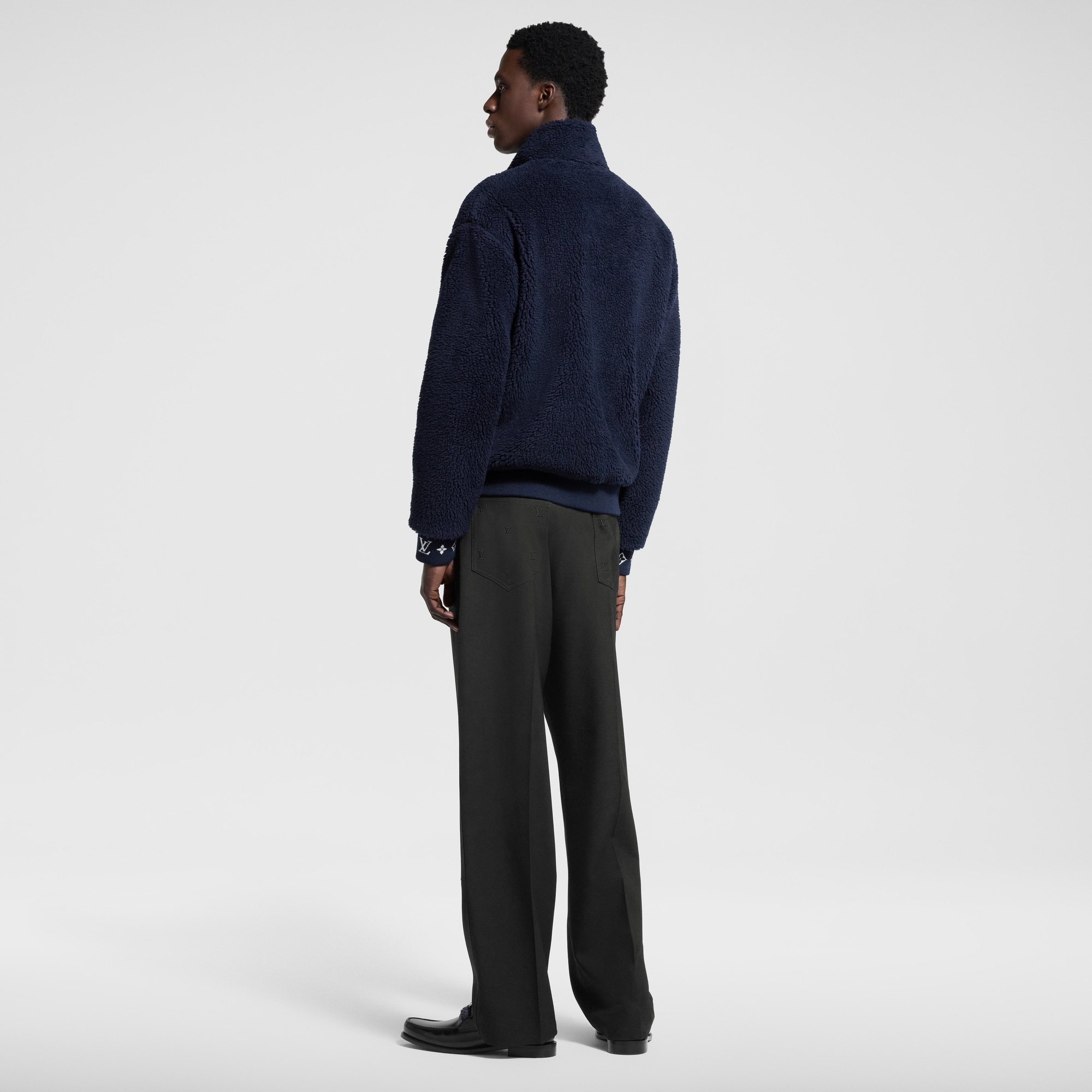  Ready-to-Wear All Ready-to-Wear Leather Patch Fleece Blouson | Louis Vuitton ® (Product zoom)
