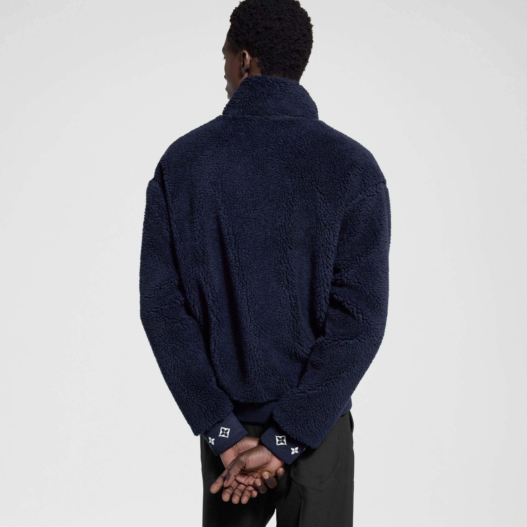  Ready-to-Wear All Ready-to-Wear Leather Patch Fleece Blouson | Louis Vuitton ® (Product zoom)