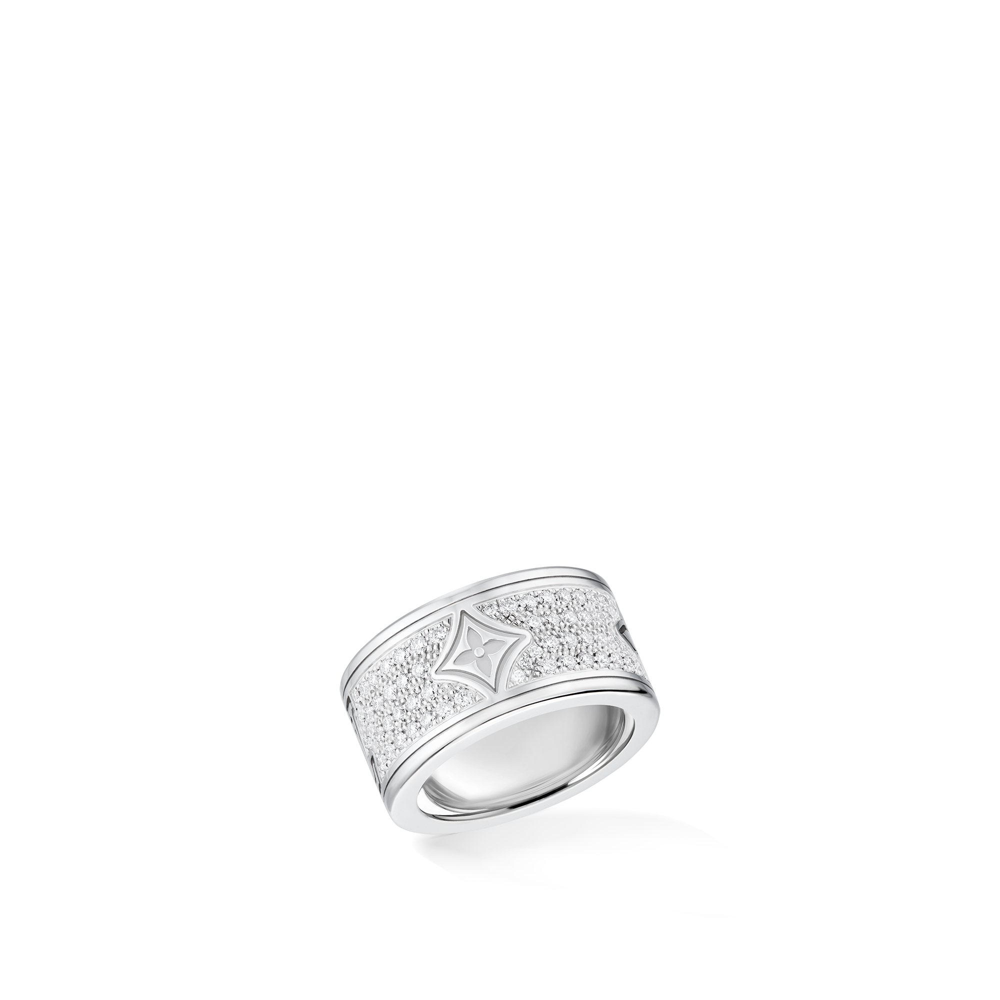  Categories Rings Les Gastons Vuitton Large Ring, White Gold and Diamonds | Louis Vuitton ® (Product zoom)