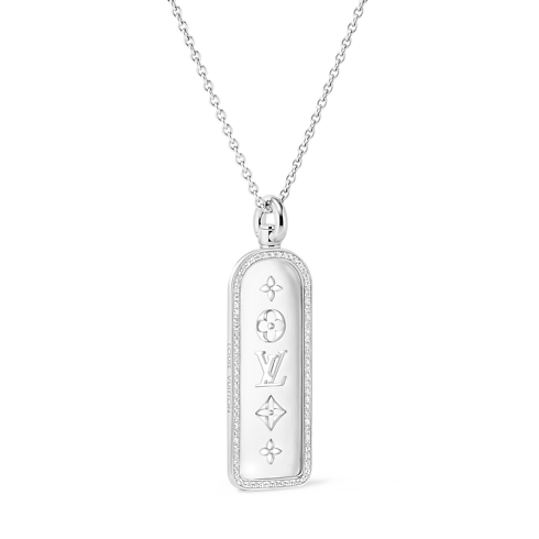 Jewelry Necklaces and Pendants Les Gastons Vuitton Large Tag Pendant, White Gold and Diamonds | Louis Vuitton ® (Product zoom)