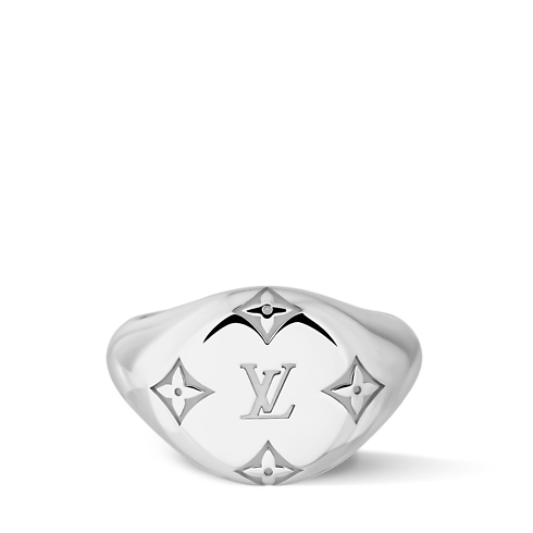 Catégories Bagues Les Gastons Vuitton Signet Ring, White Gold | Louis Vuitton ® (Zoom produit)