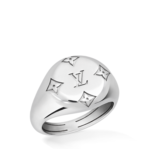 Catégories Bagues Les Gastons Vuitton Signet Ring, White Gold | Louis Vuitton ® (Zoom produit)