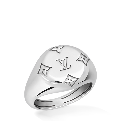 Catégories Bagues Les Gastons Vuitton Signet Ring, White Gold | Louis Vuitton ® (Zoom produit)
